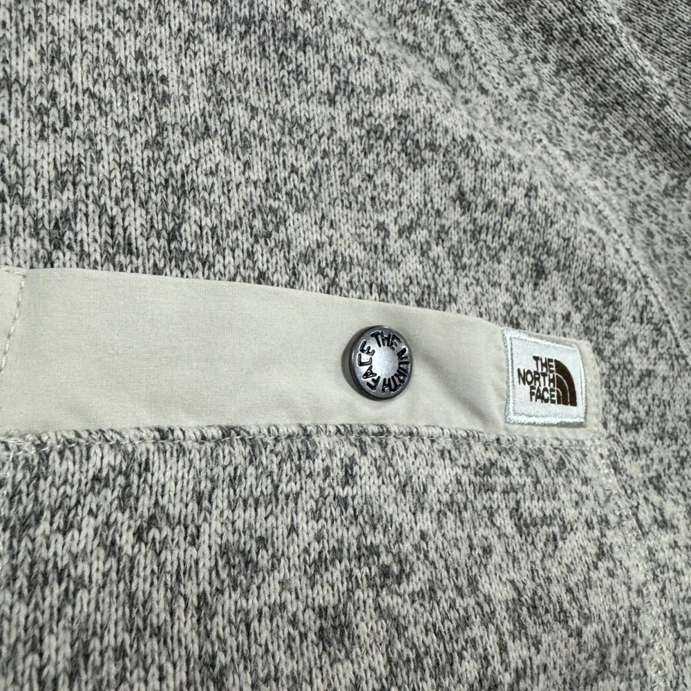 North Face Gordon Lyons Quarter Zip Fleece Pullover Grey Cream Mens M Gorpcore